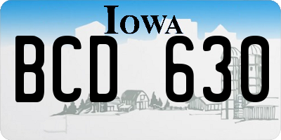 IA license plate BCD630