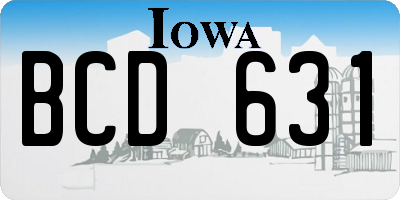 IA license plate BCD631