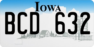 IA license plate BCD632