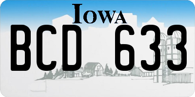 IA license plate BCD633