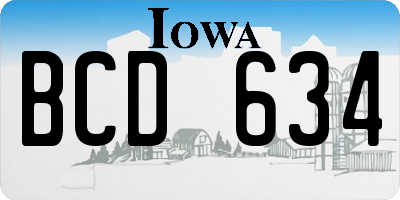 IA license plate BCD634