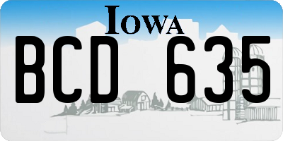 IA license plate BCD635