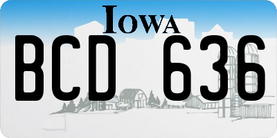 IA license plate BCD636