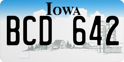 IA license plate BCD642