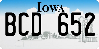 IA license plate BCD652