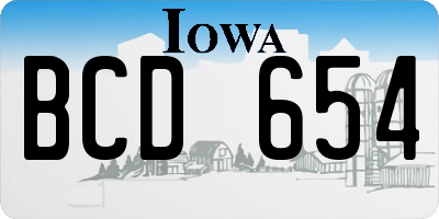 IA license plate BCD654