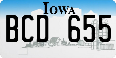 IA license plate BCD655
