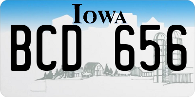 IA license plate BCD656