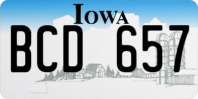 IA license plate BCD657