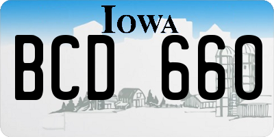 IA license plate BCD660