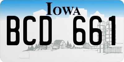 IA license plate BCD661