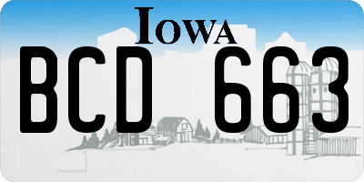 IA license plate BCD663