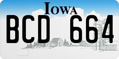 IA license plate BCD664