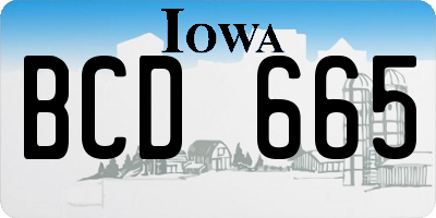 IA license plate BCD665