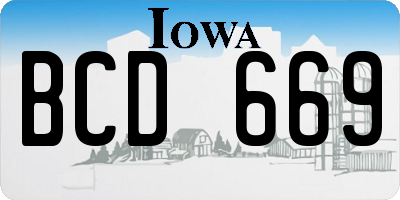 IA license plate BCD669