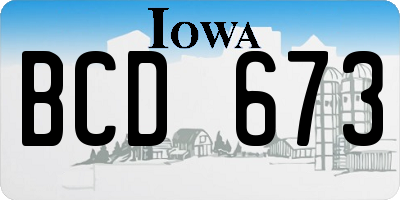 IA license plate BCD673