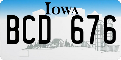 IA license plate BCD676