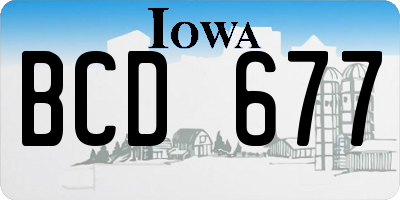 IA license plate BCD677