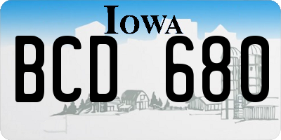 IA license plate BCD680