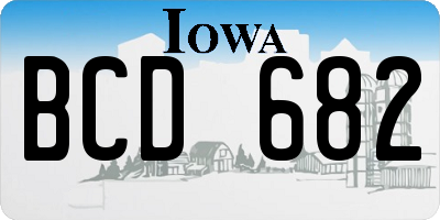 IA license plate BCD682