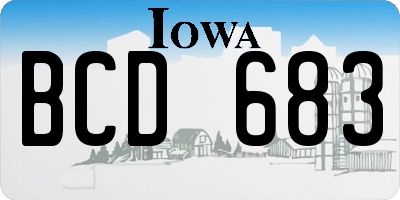 IA license plate BCD683