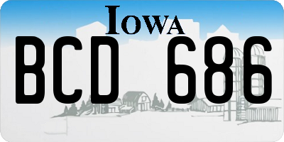 IA license plate BCD686