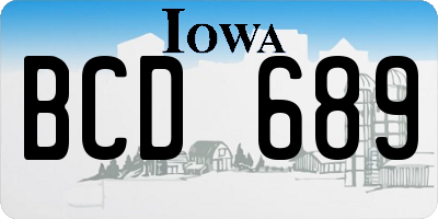 IA license plate BCD689