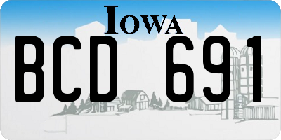 IA license plate BCD691