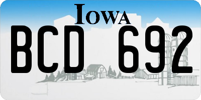 IA license plate BCD692