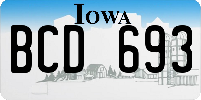 IA license plate BCD693