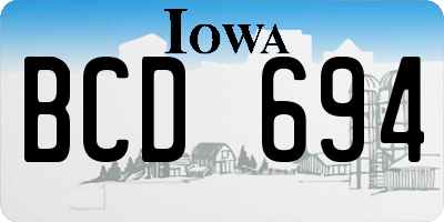 IA license plate BCD694
