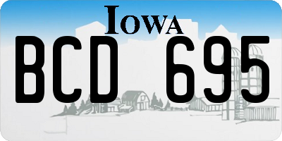 IA license plate BCD695