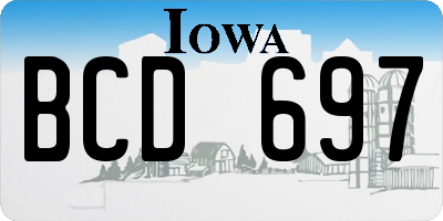 IA license plate BCD697