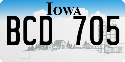 IA license plate BCD705
