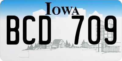 IA license plate BCD709