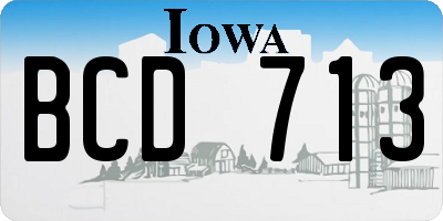 IA license plate BCD713