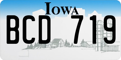 IA license plate BCD719