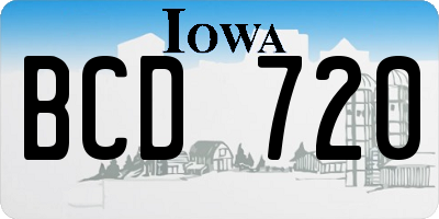 IA license plate BCD720