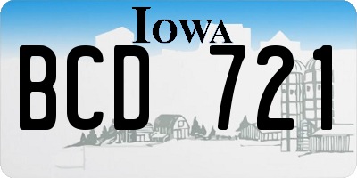 IA license plate BCD721