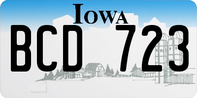 IA license plate BCD723