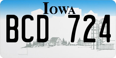 IA license plate BCD724