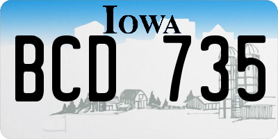 IA license plate BCD735