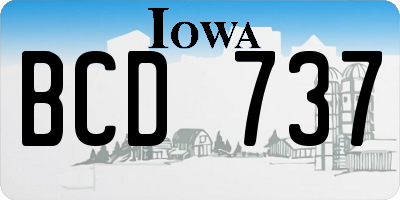 IA license plate BCD737