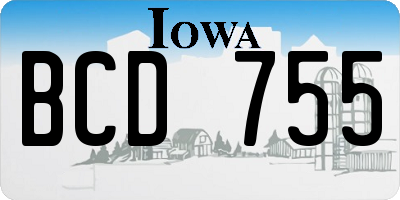 IA license plate BCD755