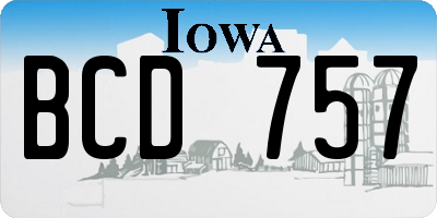 IA license plate BCD757