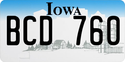 IA license plate BCD760