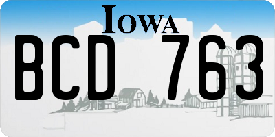 IA license plate BCD763