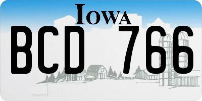 IA license plate BCD766