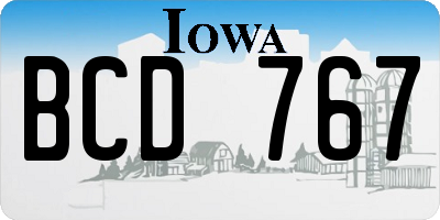 IA license plate BCD767