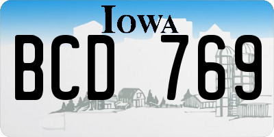IA license plate BCD769